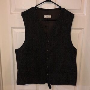 Vintage Fierte s.r.l. Charcoal Gray Wool Blend Button-Up Vest made in Italy